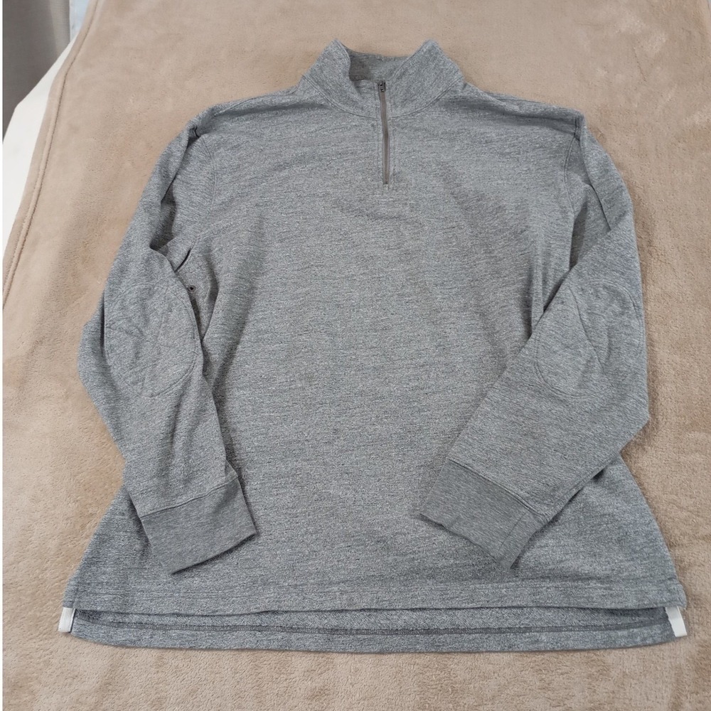 J.Crew Oarsman‎ Quarter-zip Sweater Men size XL Grey Long sleeve EUC